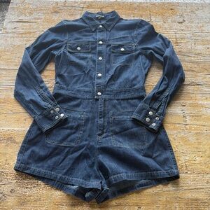 Express Denim Long Sleeve Romper